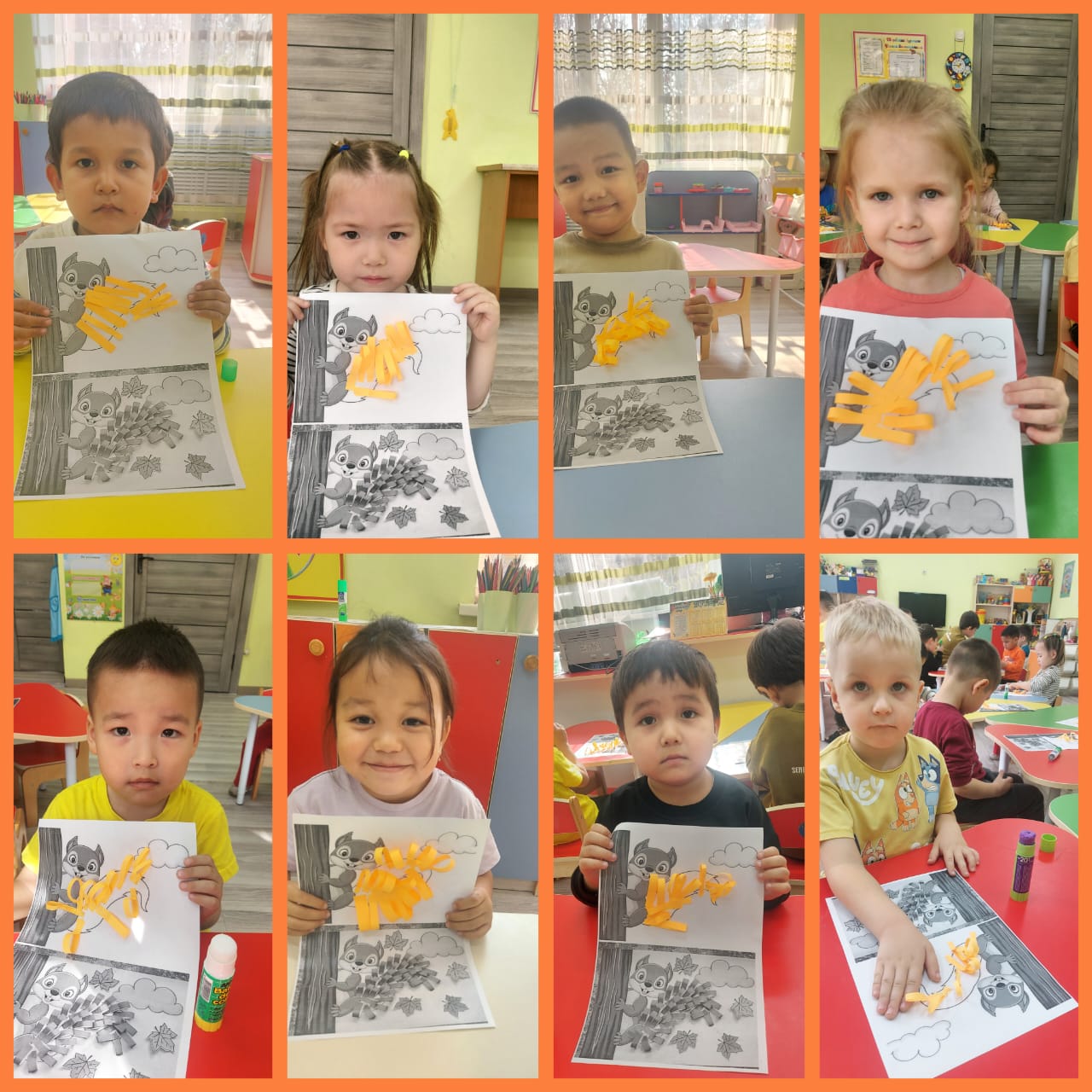 Ересек «Күншуақ» тобы.  Ұйымдастырылған іс-әрекеты/Организованная деятельность: Аппликация